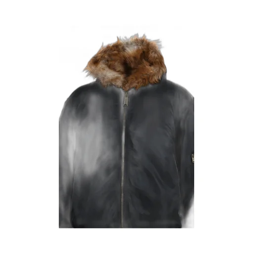 Fake Fur Reversible Hoodie Jacket / Blk