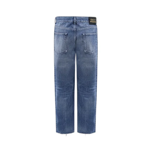 Gucci Logo Pathch Cropped Jeans
