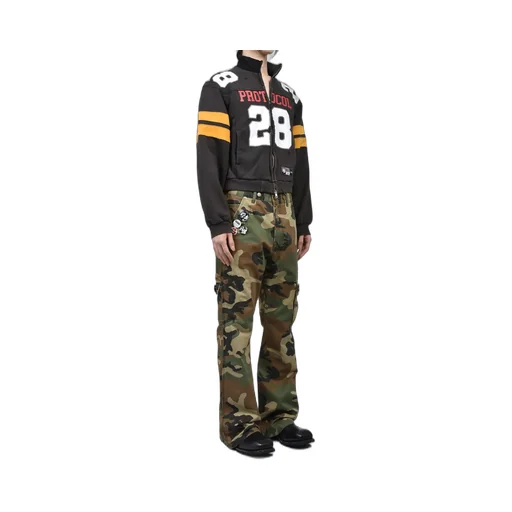 Football Jersey Track Jacket / Washed Blk