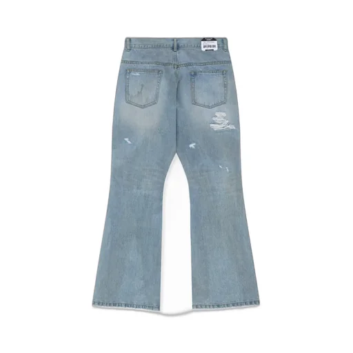 Double Closure Flared Denim / Blu