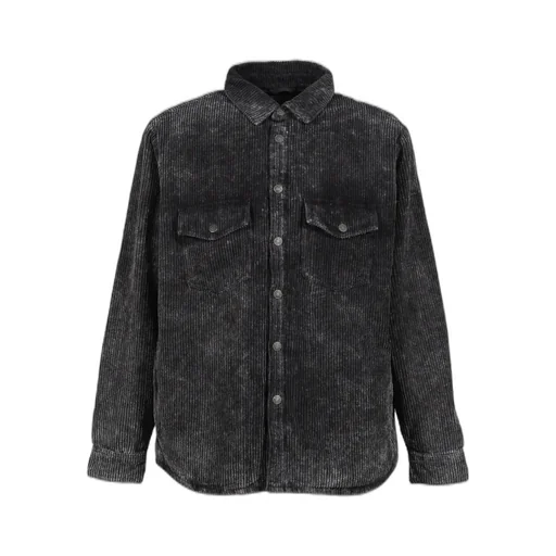Corduroy Padded Overshirt / Blk