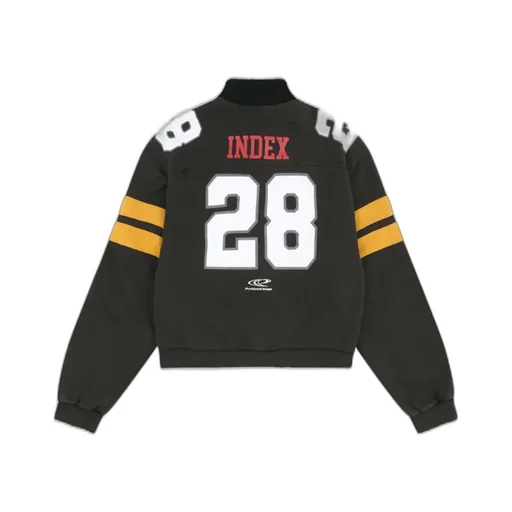 Football Jersey Track Jacket / Washed Blk