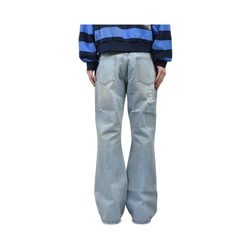Double Closure Flared Denim / Blu