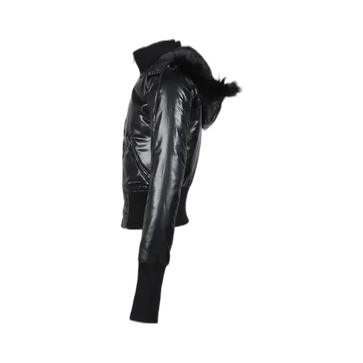 Shiny Nylon Shrunken Jacket / Blk