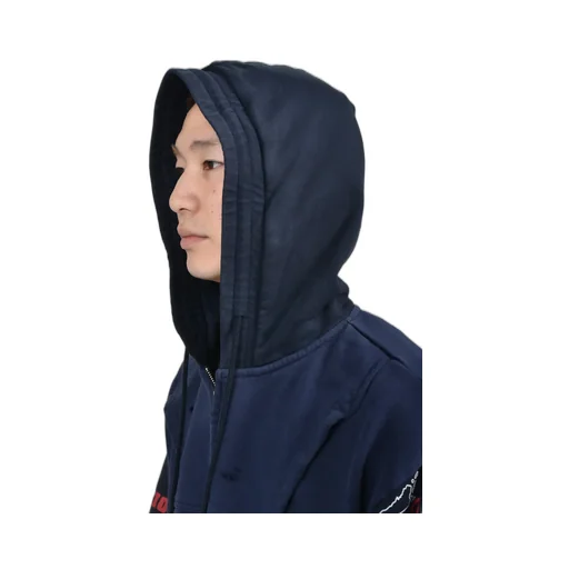 Upside Down Zip Hoodie / Nvy