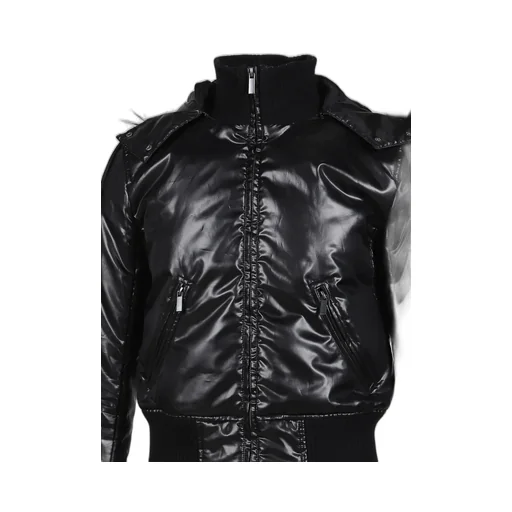 Shiny Nylon Shrunken Jacket / Blk