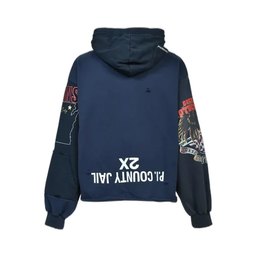 Upside Down Zip Hoodie / Nvy