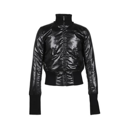 Shiny Nylon Shrunken Jacket / Blk