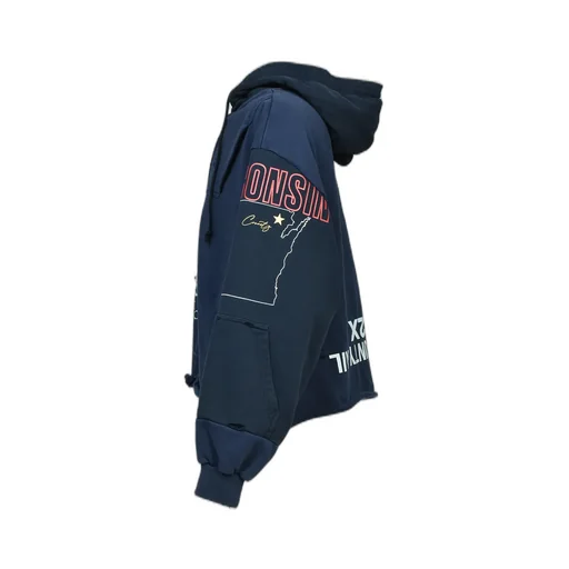 Upside Down Zip Hoodie / Nvy