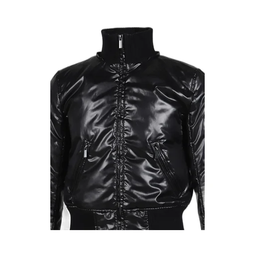 Shiny Nylon Shrunken Jacket / Blk
