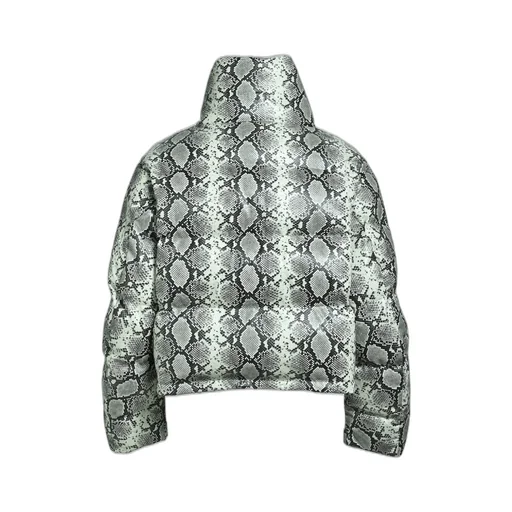 Faux Leather Snake Down Jacket / Gry Snake
