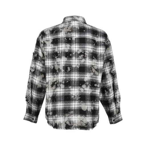 Bleached Flannel Shirt / Black