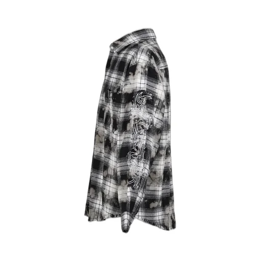 Bleached Flannel Shirt / Black