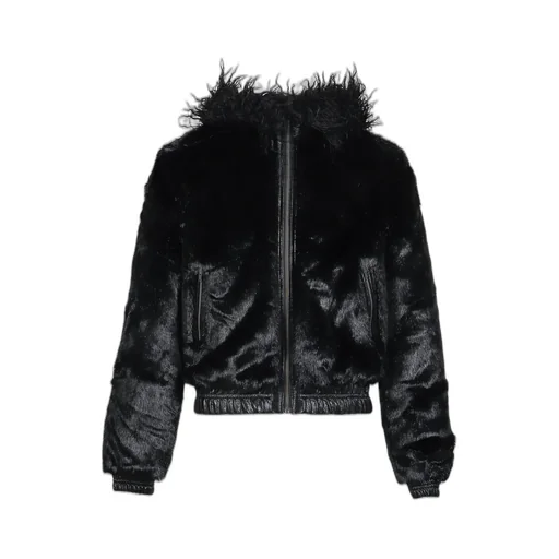 Faux Fur Bomber Jacket / Blk