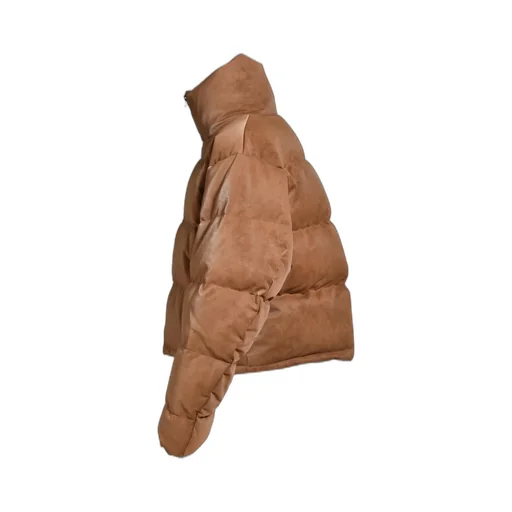 Faux Leather Shrink Down Jacket / Brw