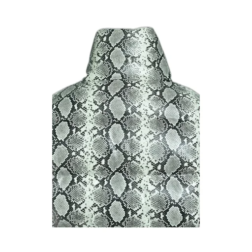 Faux Leather Snake Down Jacket / Gry Snake