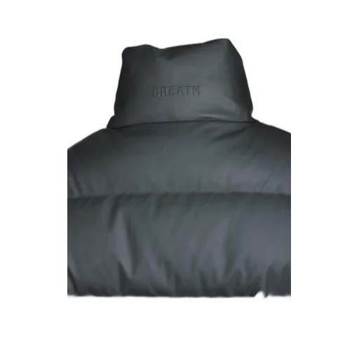 Faux Leather Matte Down Jacket / Blk