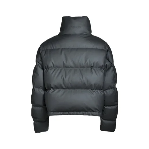 Faux Leather Matte Down Jacket / Blk