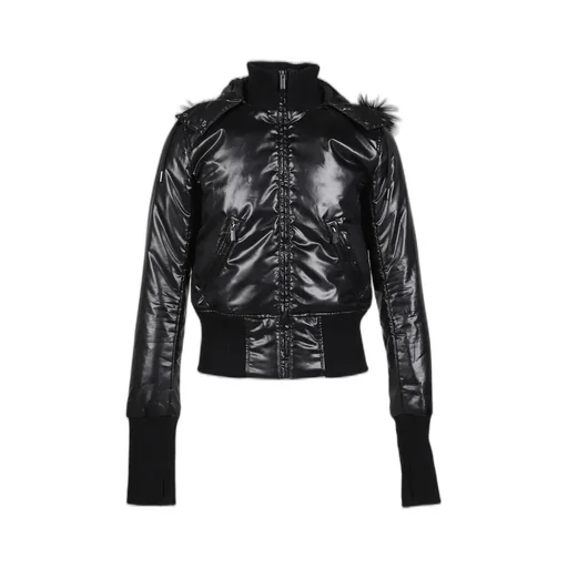 Shiny Nylon Shrunken Jacket / Blk