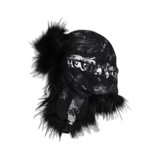 Gunmetal Denim Trapper Hat / Blk
