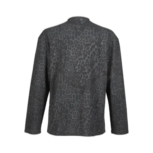 Charcoal Leopard Waffle Ls Top / Leo