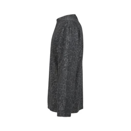 Charcoal Leopard Waffle Ls Top / Leo