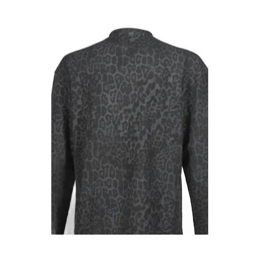 Charcoal Leopard Waffle Ls Top / Leo