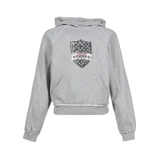 Gray Marl Ecstasy Piped Hoodie / Gry