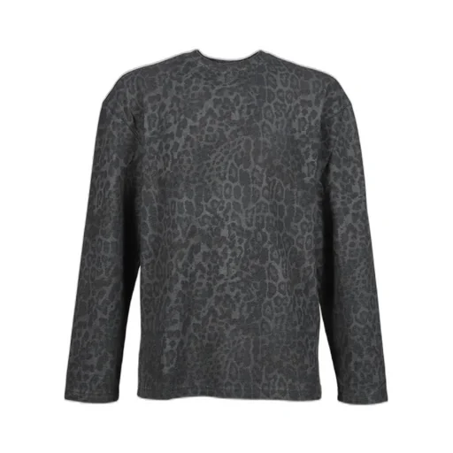 Charcoal Leopard Waffle Ls Top / Leo