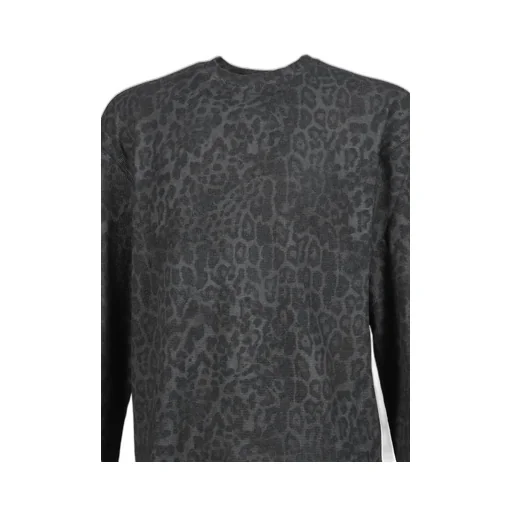Charcoal Leopard Waffle Ls Top / Leo