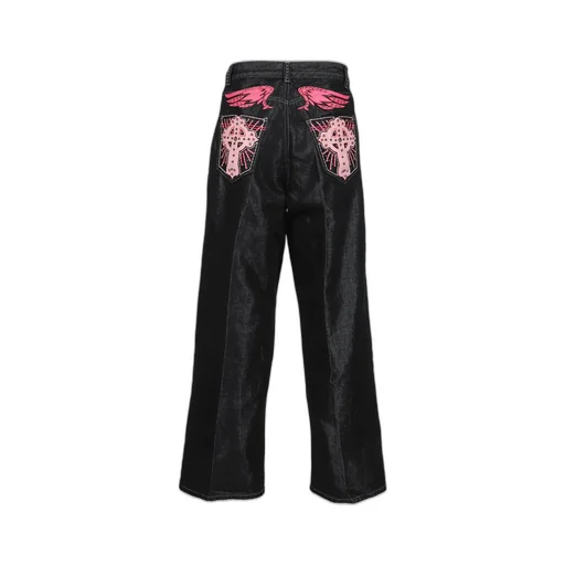 Pink Applique Cross Xl Colossus Jeans / Ind