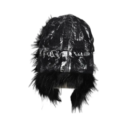 Gunmetal Denim Trapper Hat / Blk