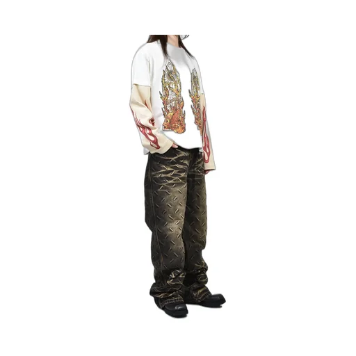 Flame Glass Double Jersey / Cloud, Multi