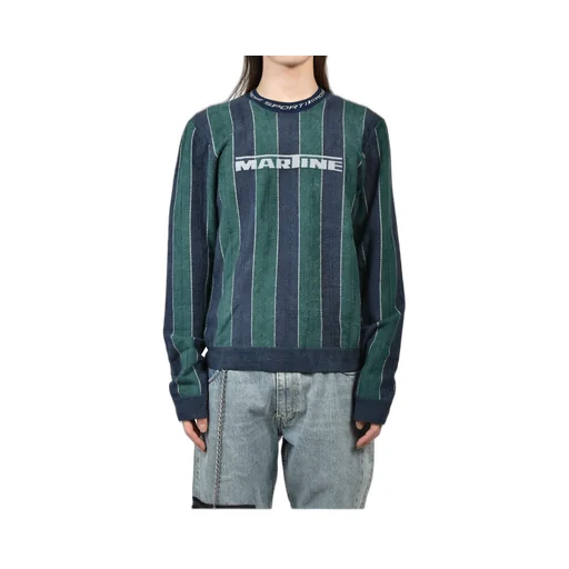 Sporty Logo Crew Neck / Grn Nvy