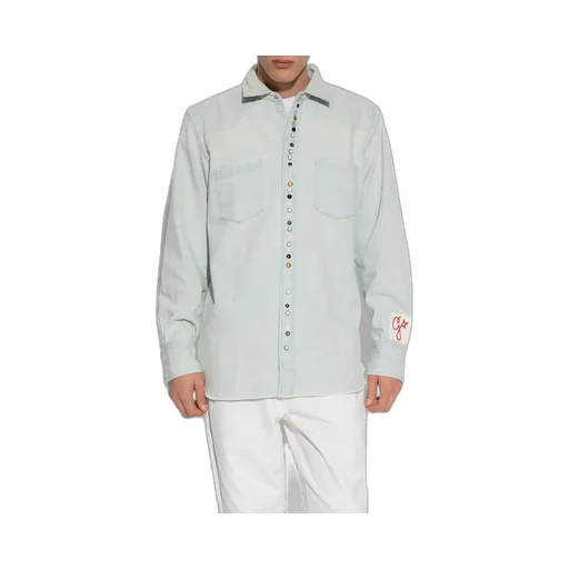 Golden Goose Deluxe Brand Logo-Patch Distressed Shirt
