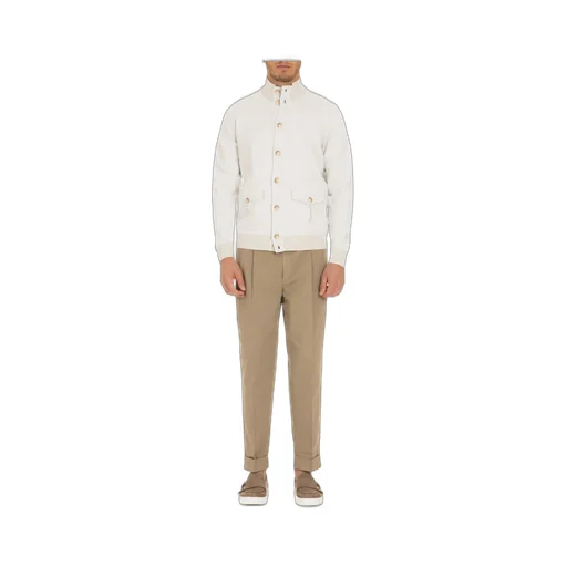 Gran Sasso High Neck Buttoned Knitted Top