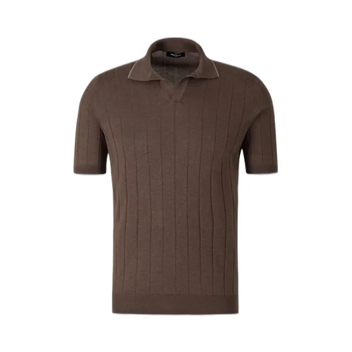 Gran Sasso Short-Sleeved Knitted Polo Shirt