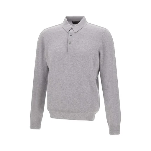 Gran Sasso Long-Sleeved Knitted Polo Shirt