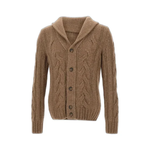 Gran Sasso Cabled Shawl Collar Cardigan