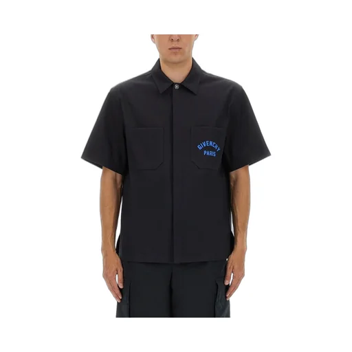 Givenchy Paris Signature Embroidered Short-Sleeved Shirt
