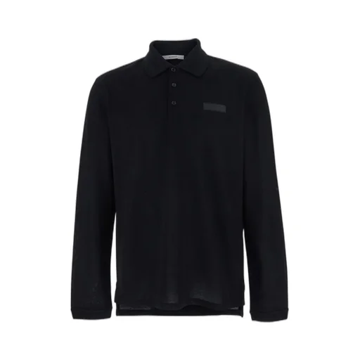 Givenchy Logo Patch Long-Sleeve Polo Shirt