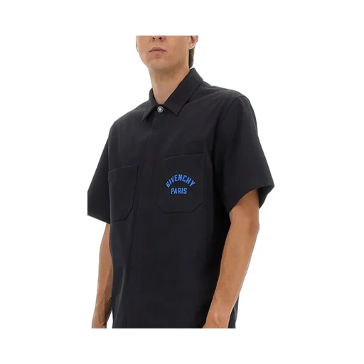 Givenchy Paris Signature Embroidered Short-Sleeved Shirt