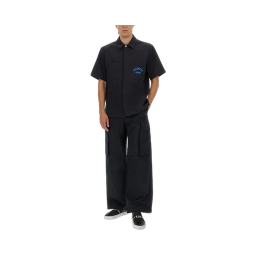 Givenchy Paris Signature Embroidered Short-Sleeved Shirt