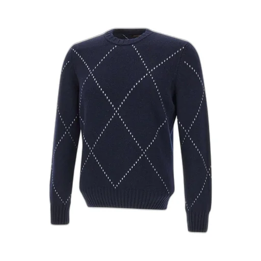 Gran Sasso Diamond Intarsia Crew Neck Jumper