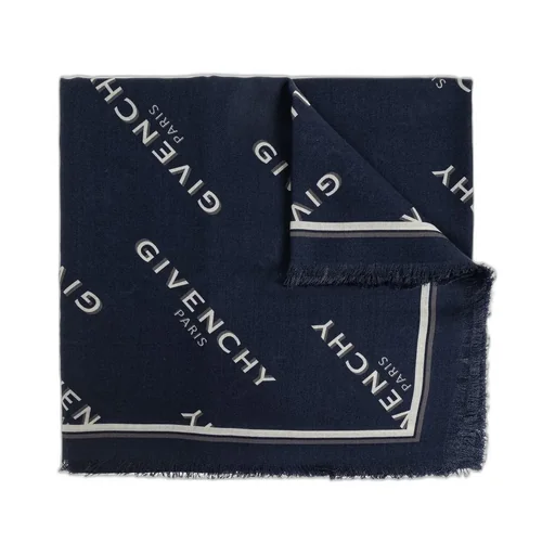 Givenchy Logo Monogram Frayed-Edge Scarf