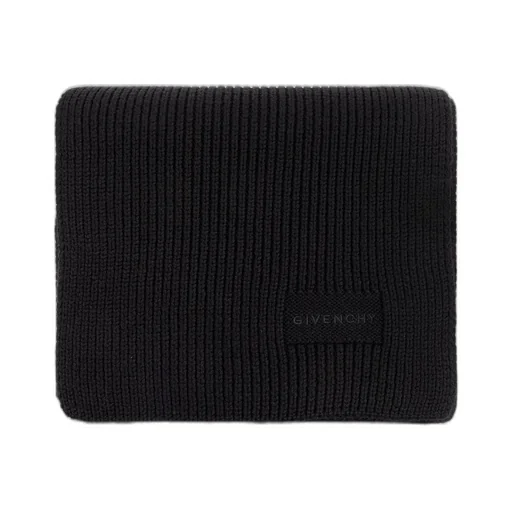 Givenchy Logo Embroidered Ribbed Scarf