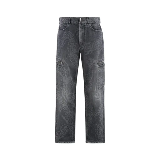 Givenchy Snake Print Cargo Jeans