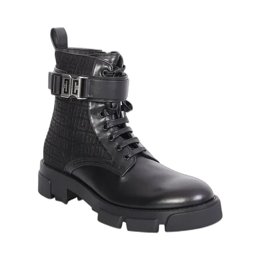 Givenchy Logo Jacquard Lace-Up Ankle Boots