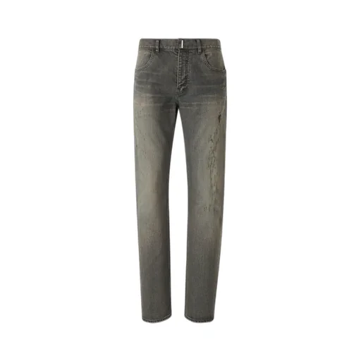 Givenchy Logo-Plaque Distressed Straight Leg Jeans