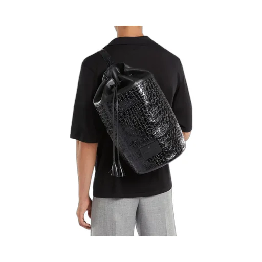 Giuseppe Zanotti Round One-Shoulder Embossed Backpack